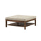 Andria Cocktail Ottoman (Square), Beige Linen & Reclaimed Oak